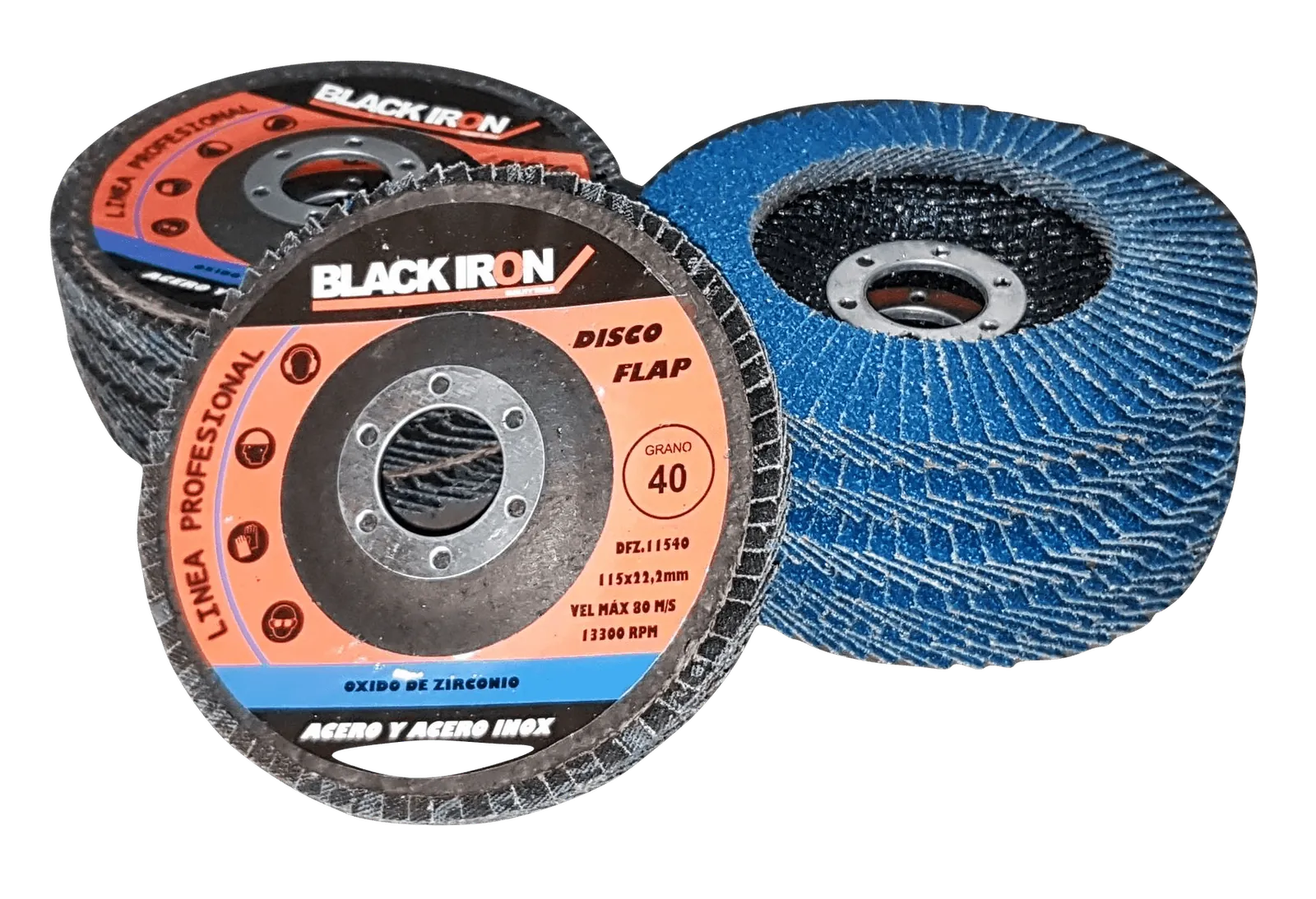 Discos Flap de Óxido de Zirconio (G40, G60, G80, G120)